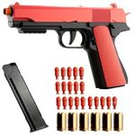 Automatic Shell Ejection Toy Gun with Soft Bullet- Stress Shot Stress Relieving 3D Reloading Rebound Toy Gun Pistols for Shooting Game Educational Toys Gifts for Boys Girls (1911-Red)