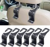 Car Seat Headrest Hooks 6Pcs, Back Seat Purse Hanger Holder Hook, Magnetic Storage Organizer for Purses Handbag Grocery Bags Coats