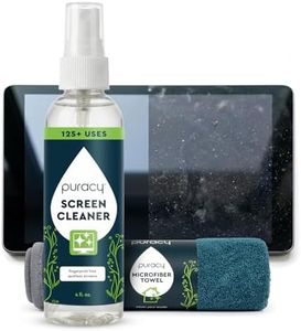 Puracy Screen Cleaner with Microfiber Cloth – All Purpose Phone, Laptop, Computer, TV Screen Cleaner for Smart TV, Streak-Free and Fingerprint-Free (4 oz, Free & Clear)
