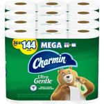 Charmin Sensitive Toilet Paper, Bath Tissue, Mega Roll, 9 Count (Pack of 4)