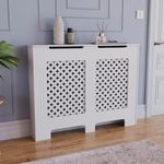 Vida Designs Oxford Radiator Cover Traditional White Painted MDF Cabinet, Medium (H: 82 / W: 111 / D: 19 cm)