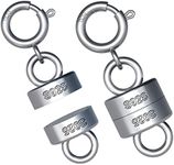 2pcs 925 Sterling Silver Magnetic Necklace Clasps and Closures, Bracelet Clasp Converter Jewelry Clasps and Closures for Jewelry Making Supplies (Silver)