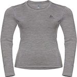 ODLO Women's Bl Top Crew Neck L/S Natural 100% Merino Warm Vest, Womens, Undershirt, 110811, Grey Melange - Grey Melange, L