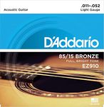 D'Addario EZ910 Acoustic Guitar Strings, Pack of 2