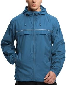 V VALANCH Mens Rain Jacket Waterproof Lightweight Windbreaker with Hood Outdoor Raincoat for Hiking Running Travel