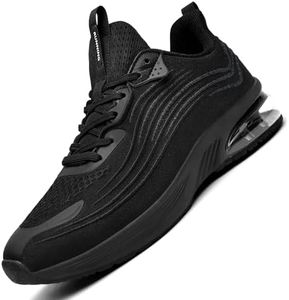 FefiYo Mens Air Running Shoes Comfortable Walking Tennis Sneakers Lighweight Athletic Shoes for Sport Gym Jogging Black US 10