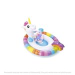 KidsZeeNie® Inflatable See Me Sit Unicorn Animal Kiddie Water Baby Float for Kids Safe Anti-flip Diaper Style Swim Tube Rider | Swim Pool Floater Ring for Toddlers Age 1-3|Multicolor (Pack of 1)