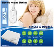 Electric Blanket Heated Under Bed Comfort Detachable Controller with 3 Heat Settings, Super Cosy Washable Fleece Heated Fleece Heated Blanket Throws Pad, Coverlet, Mantle (Single 70x140cm)