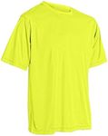 Vizari Performance T-Shirt for Kids | Athletic Youth Shirts with Soft Polyester Fabric | Short Sleeve Sports Tee for Comfort Neon Yellow