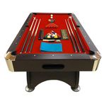 Simba Red Devil 7 FT Billiards Pool Table - Brown, Red