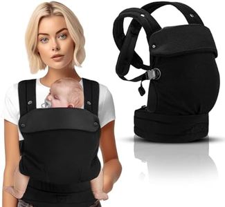 Baby Carrier Newborn to Toddler - Ergonomic Baby Holder 7-45lbs, Cozy Baby Wrap Carrier Infant Carrier Front and Back Carry Backpack, Adjustable Neck Support, Ideal for Hands-Free Parenting,Black