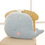 Peach Cuddle Cute Animal Shaped Cushion for Kids Room (45x45 cm, Whale A) Animal Cushion for Kids, Kids Furnishing, Decorative Cot Cushion, Nursery Décor, Baby Pillows, Lion Cushion