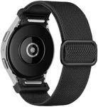 One Click Stretchy Nylon Band for Samsung Galaxy Watch 7/6/5/4 40mm 44mm/FE/Galaxy Watch 6 Classic 43mm 47mm/Watch 5 Pro 45mm/Watch 4 Classic 42mm 46mm,20mm Sport Loop Elastic Adjustable Strap,black