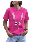 TeeStars - Easter Bunny Face - Gift for Easter Funny Women T-Shirt X-Large Pink