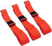 Dixie EMS Backboard Straps with Plastic Buckle and Loops, 5 Feet Straps for Spine Board, Orange – 3 Pieces