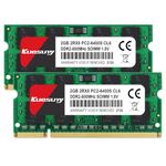 Kuesuny 4GB Kit (2X2GB) DDR2 800MHz Sodimm Ram PC2-6400 PC2-6400S 1.8V CL6 200 Pin 2RX8 Dual Rank Non-ECC Unbuffered Notebook Laptop Memory Modules Upgrade