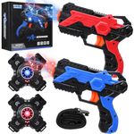 Geegear Lasertag Toy Gun Toy, 2 Sets Infrared Laser Tag Sets with Shield Lasertag Gun Kids Laser Tag Toy Playset Game for Boys Girl Aged 4 5 6 7 8 9 10 11 12+ Indoor Outdoor Game