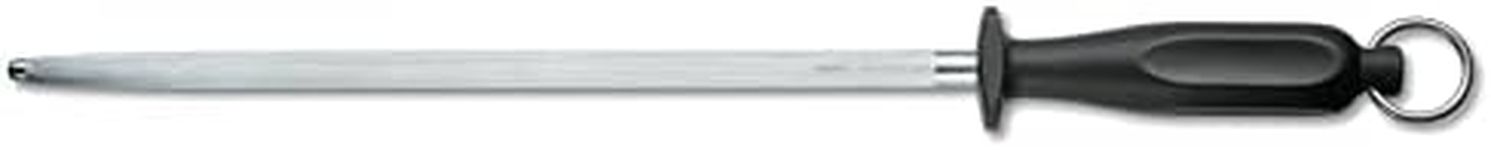 Victorinox Round Finecut Butcher Sharpening Steel, Black/Silver, 30 x 5 x 5 cm