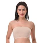 Adira | Strapless Bra for Women | Bandeau Bra for Women | Strapless Bra | Silicone Anti-Slip Band | Triple Layer Front Panel | Conceals Visibility of Nipples | Pack of 1 | Skin | L