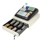 YIPONYT 48 Key POS System Electronic Cash Register with Cash Box, LED Display and Thermal Printer,Commercial Restaurant Cash Register for Small Business/Retail/Restaurant