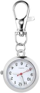 Homoyoyo Clip On Pocket Watch: Nurse Glow Pointer Watch with Clip and Lapel Option Nurses Fob Hand for Women Unisex Hanging Digital Fob for Doctors (Silver)