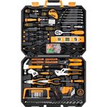 DEKO 228 Piece Socket Wrench Auto Repair Tool Combination Package Mixed Tool Set Hand Tool Kit with Plastic Toolbox Storage Case