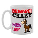 Coralgraph Inc MG4257 Beware Crazy Horse Lady (1 Horse) Novelty Gift Printed Tea Coffee Cermic Mug