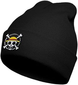 UZYEAOZM Anime Cosplay Beanie Hats for Men Women, Cool Funny Skull Skeleton Knit Hat Black