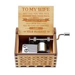 Music Box Gift for Wife - Birthday Valentine Anniversary from Husband Boyfriend Present to Women Girl Girlfriend Wooden Hand Crank Romantic Musical Box Play You are My Sunshine