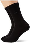 Calvin Klein Women's Sock 2 Pack, Black, ONE Size (Pack of 2)