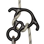 SOB Climbing Descender 40 KN Figure 8 Ring Rope Abseiling Device Safety Device with Bent-Ear Roping Equipment for Outdoor Climbing Belaying and Rappelling Device