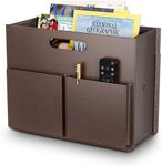 ABC life Magazine Holder Magazine Rack Floor, Stable Foldable PU Leather Newspaper Book Storage Basket Box, Upgraded Magazine File Folder Organizer Free Standing, for Living Room Home Office, Brown