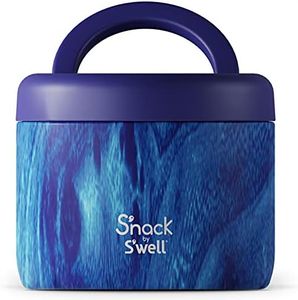 S'well S'nack by Stainless Steel Food Container - 24 Oz - Azure Forest - Double-Layered Insulated Bowls Keep Food Cold for 12 Hours and Hot for 7 - BPA-Free