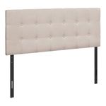 Monarch Specialties I 6004F Bed, Headboard Only, Full Size, Bedroom, Upholstered, Linen Look, Beige, Transitional