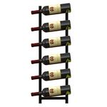 TANGZON Wall Mounted Wine Rack, 6/9/12 Bottles Metal Wine Storage Holder, Drinks Display Shelves Organizer for Home Bar Kitchen Living Dining Room, Black (6 bottles, 22 x 13.5 x 73cm)