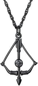 PROSTEEL Bow & Arrow Necklace,Necklaces Pendants,Viking Jewelry,Gothic,Black,Mens Jewelry,Wonder Woman,Valentine's Day,Gift,PSP2933H