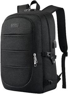AMBOR Sac à Dos Ordinateur Portable, Sac a Dos Grande Capacité Homme Femme Imperméable 17.3 Pouces avec USB Charging Port Sac a Dos PC Portable pour Loisir Noir
