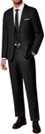 COOFANDY Men's 2 Piece Slim Fit Suits Elegant Tuxedo Wedding Prom Business Dinner Blazer Solid Jacket Pants Set Black XXX-Large