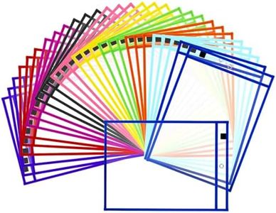 EEHZTSI 50-Pack Dry Erase Pocket Sleeves, Reusable Clear Plastic Classroom Sleeves, 10x14 Inch Ticket Holders, Plastic Sleeves for School/Office Organization