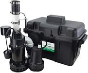 Basement Sentry Battery Backup Sump Pump System Combo (Pre-Assembled) Primary Sump Pump and Battery Back-up Pump, Controller, Alarm System, Charger, Float Switch and Battery Box