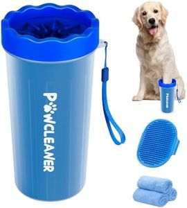 Dog Paw Cleaner, Washer, Muddy Pet Foot Cleaner for Small Medium Large Breed Dogs/Cats (with 3 absorbent towel) (Navy Blue, Large)