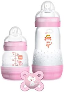 MAM Starter Set di 2 Biberon Easy Start Anticolica, 130ml e 260 ml con Tettarella in Silicone SkinSoft, con Ciuccio Start Nanò, 0+ Mesi, Rosa
