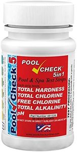 Pool, Spa, Hot Tub test Strips 5 in 1 (Hardness, Total & Free Chlorine, Total Alkalinity)