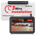 AUTO-VOX Wireless Backup Camera for Car with 5'' Monitor, 3Mins DIY Installation, Rechargeable Battery Powered Back Up Camera Systems for Truck & Super Night Vision for SUV/Van/Trailer