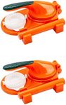 DOITOOL 2PCS Manual Tortilla Maker Press Set with Dumpling Skin Maker Dumpling Pizza Dough Pastry Presser Rotis Press Dumpling Wrapper for Home Kitchen (Orange)