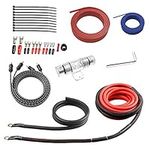 ROCKRIX Car Audio Cable Amp Wiring Kit - 20ft 4 Gauge Power Cable Amplifier Install Wiring Kit