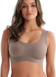 DClub Comfort Revolution Seamless Bra Easy lite Full-Coverage Wireless Everyday Bra with CloudSoft Comfort with Removable Pad. Nude