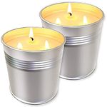 Topsics 20 OZ Citronella Candles Outdoor Indoor, Large Citronella Candles Outdoor for Patio/Home/Garden, 3 Wicks Citronella Candles 100% Natural Soy Wax Candles(2 Pack)