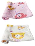 Teddyify Soft Cotton Baby Bath Towel for Infants, New Born Babies and Toddlers (0-12 Months) (Colours and Print as per Availability) (Pack of 2 Towel)