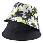 Faletony Unisex Reversible Bucket Hat Print Double-Side-Wear Cotton Sun Hat Fisherman Hat